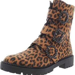 Jessica Simpson Women's Kirlah Combat Boot - LEOPARD